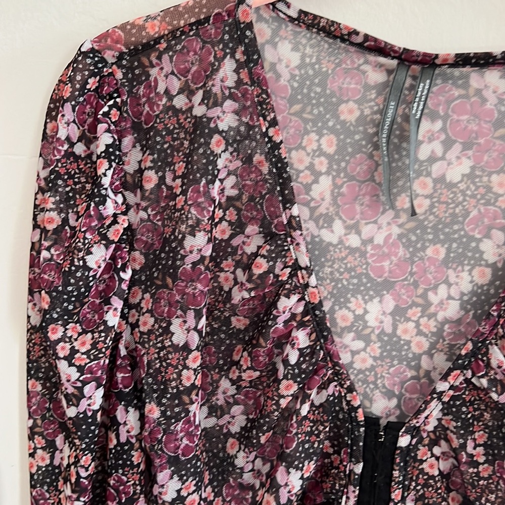 Anthropologie sheer floral top XS - Picture 5 of 5